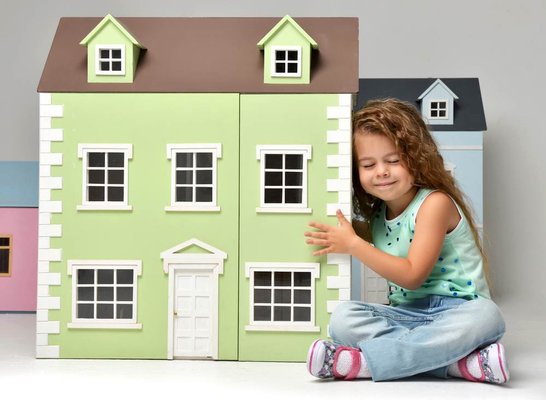 Meubles en bois Maison de poupées Famille miniature 6 Pièce Set Poupées pour Enfant EH 
