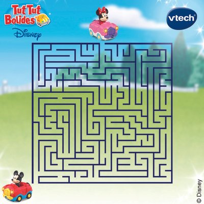 coloriage activites jeux a imprimer gratuitement vtech tut tut bolides Minnie-Mickey