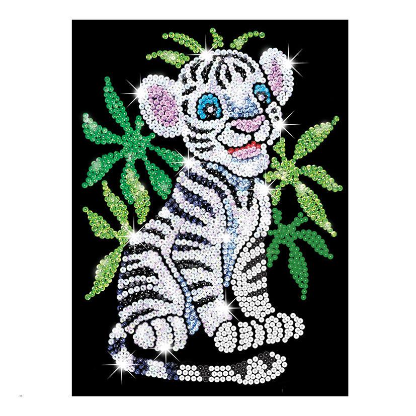 Art Sequin Junior Bebe Tigre Blanc Activites Creatives Et Manuelles Joueclub