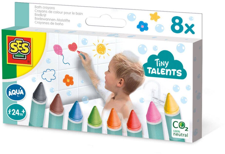 Crayons de couleur pour le bain - 8 couleurs, jouets 1er age