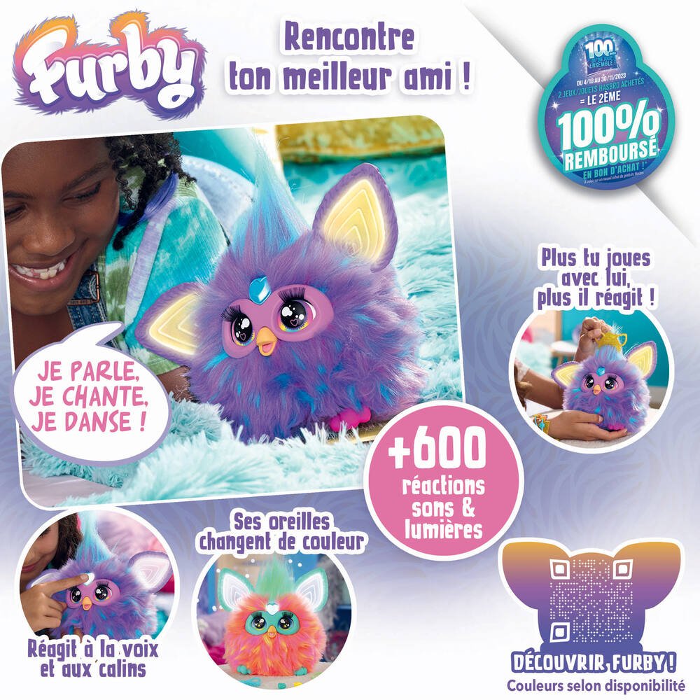 Furby violet Hasbro : King Jouet, Peluches interactives Hasbro