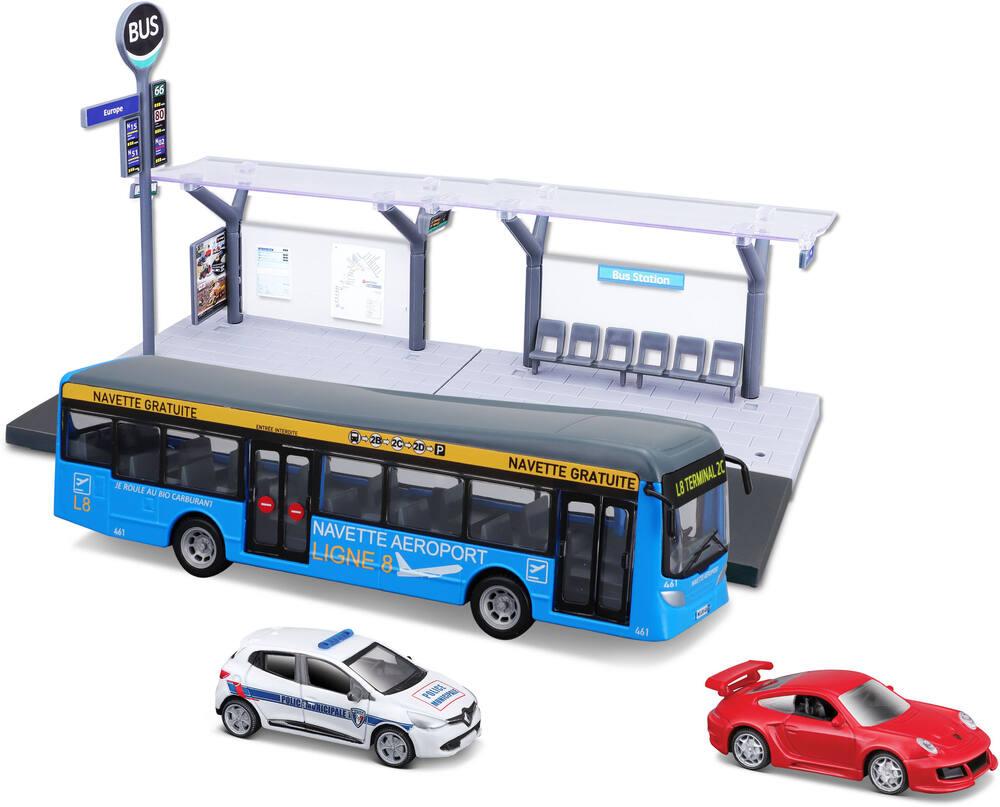 Bburago 1/64 City Bus - Navette Aéroport A Portes Ouvrantes à Prix