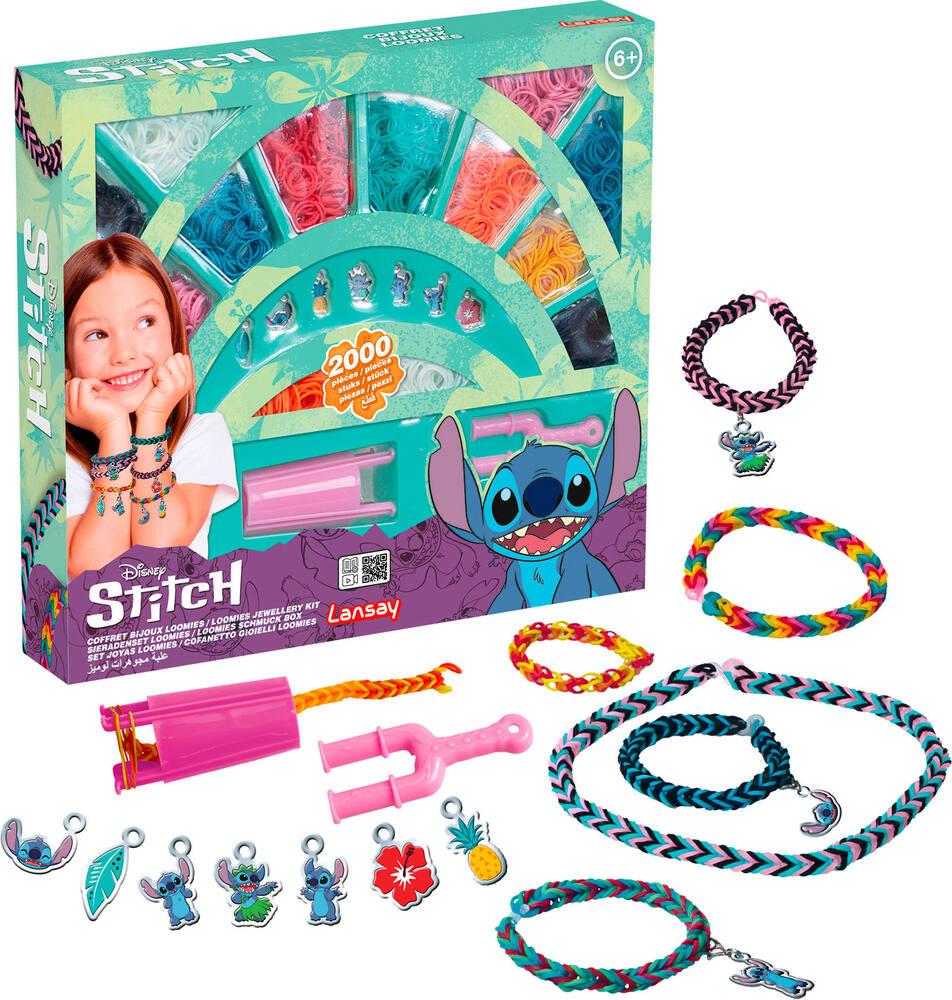 Set de beauté Stitch - Comprend 6 épingles à cheveux et 4 chouchous - Couleur rose et violet - Multicomposition - Design inspiré de Stitch - Produit