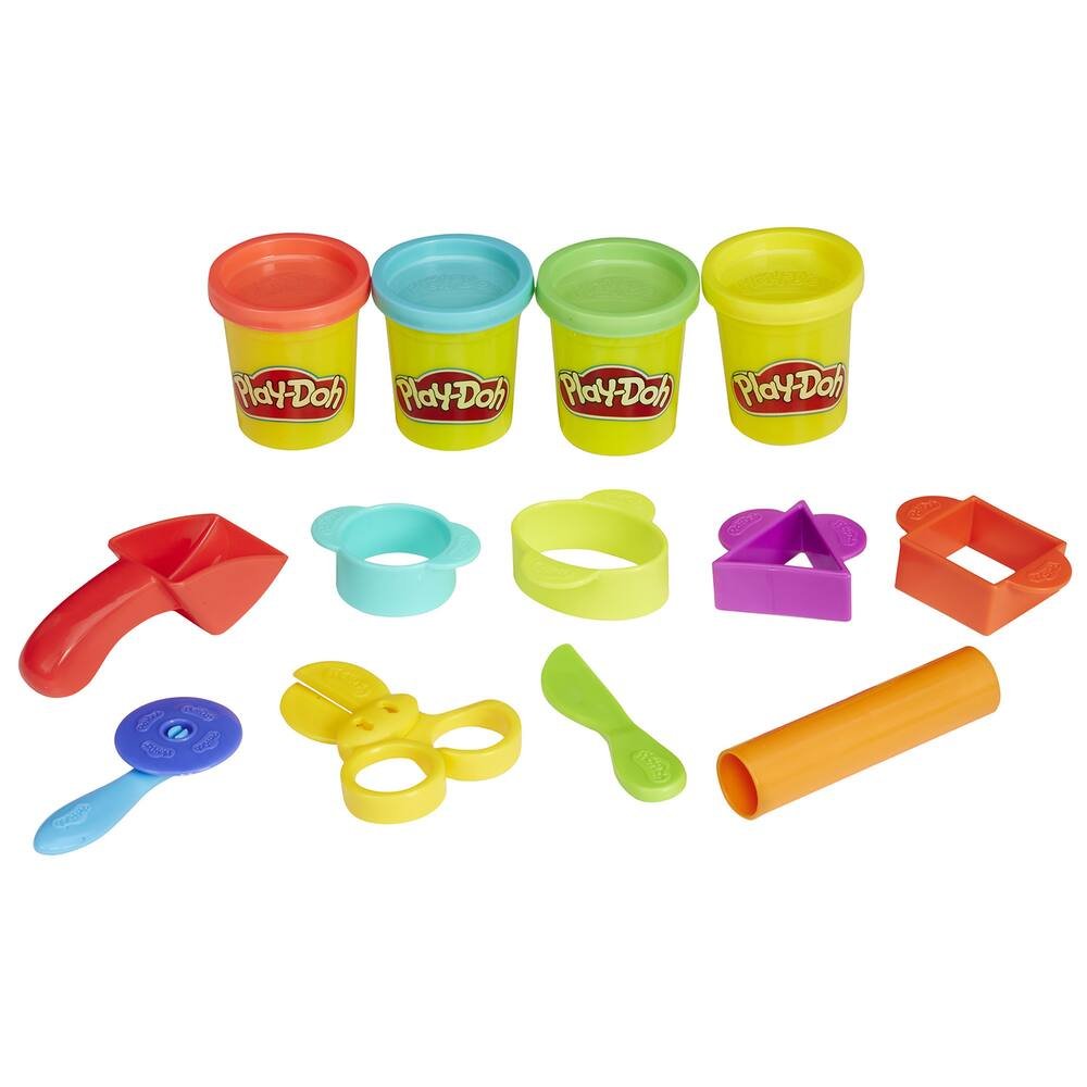 Play-Doh, Mon Premier Kit avec 4 pots de pâte a modeler, dès 3 ans
