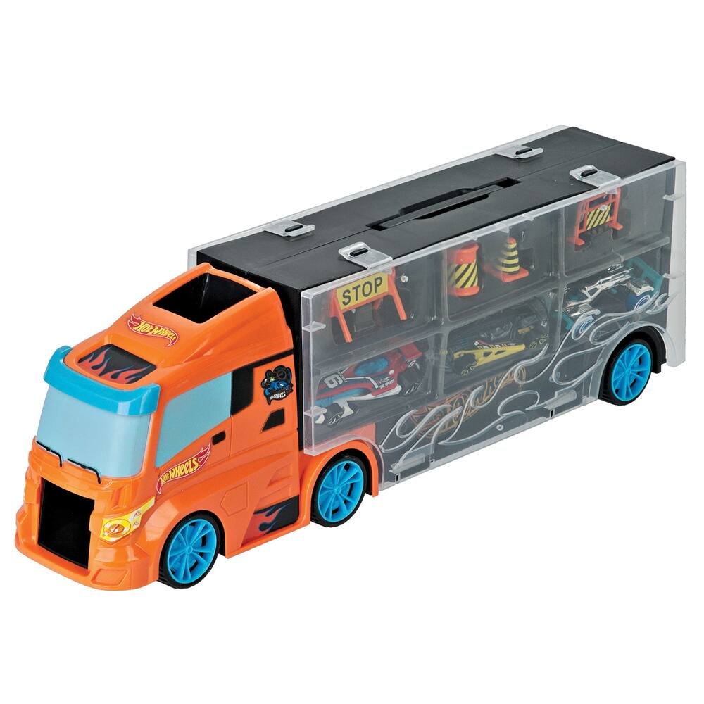 ODS - Transporter 40 Hot Wheels Camion Mallette avec voiture d'origine  incluse, couleur bleue, 42033