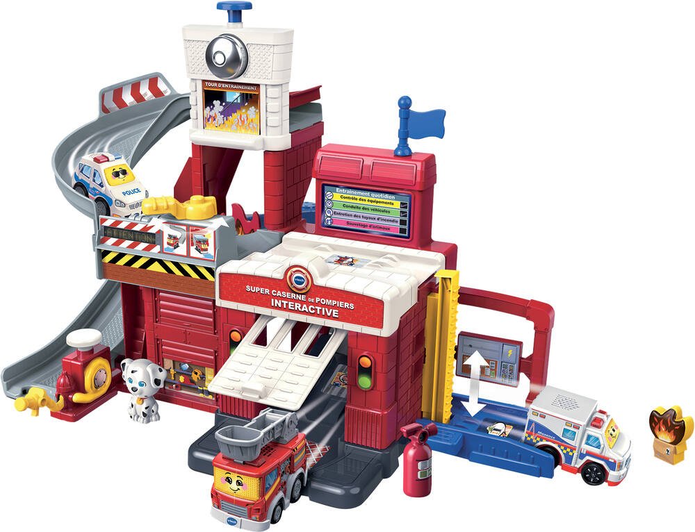 Tut tut bolides- super caserne de pompiers interactive, jouets 1er age