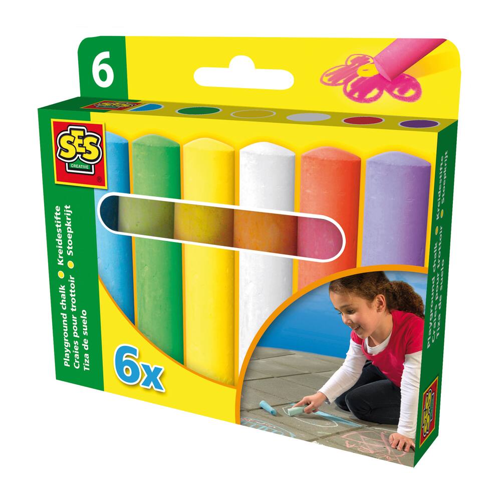 Craies de trottoir - 10 couleurs - Jeux éducatifs et créatifs - ETHIQ