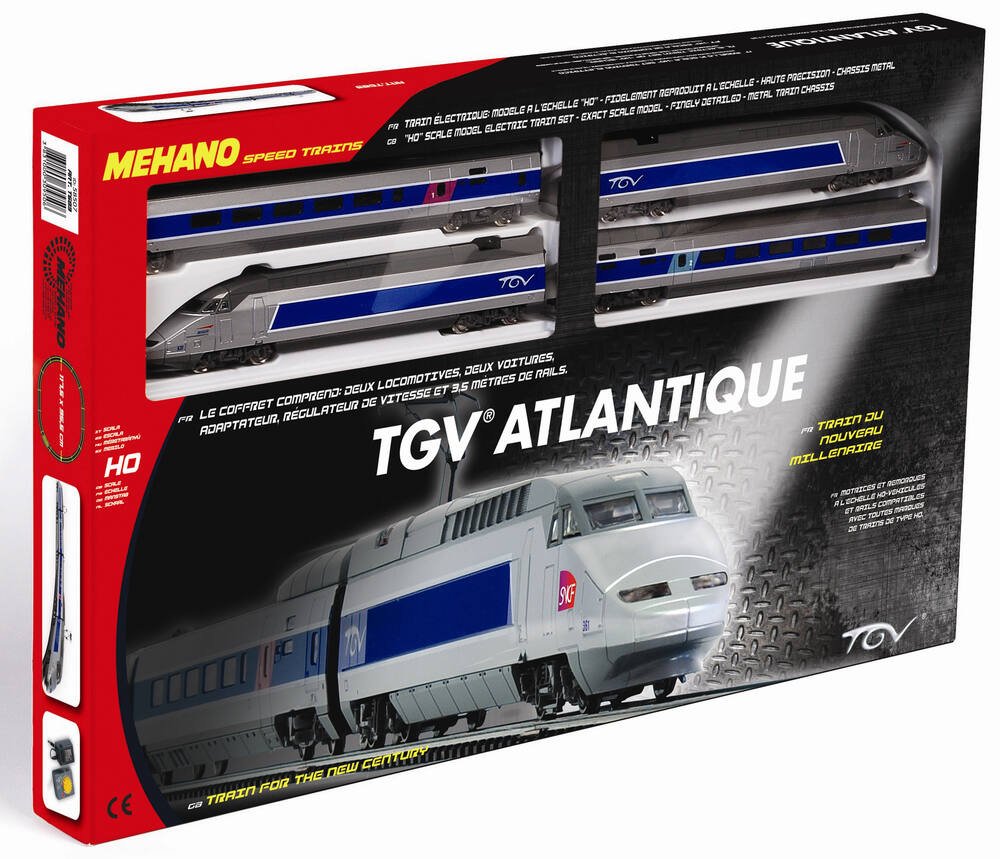 Mehano - Coffret de Train TGV Ouigo avec Transformateur et Régulateur de  Vitesse - Echelle Ho, Bleu