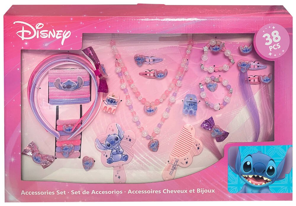 Disney stitch - coffret bijoux et accessoires cheveux, jeux d'imitation