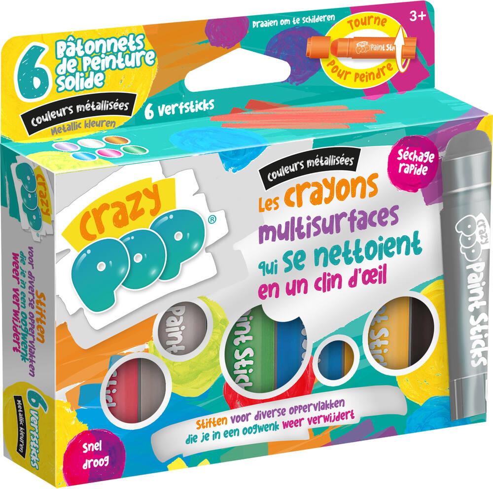 Crazy pop la boite de 6 feutres metallique | activites creatives