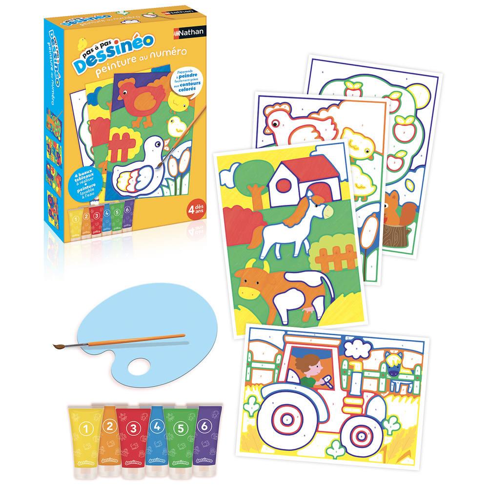 Dessineo peinture au numero la ferme | activites creatives et manuelles |  jouéclub