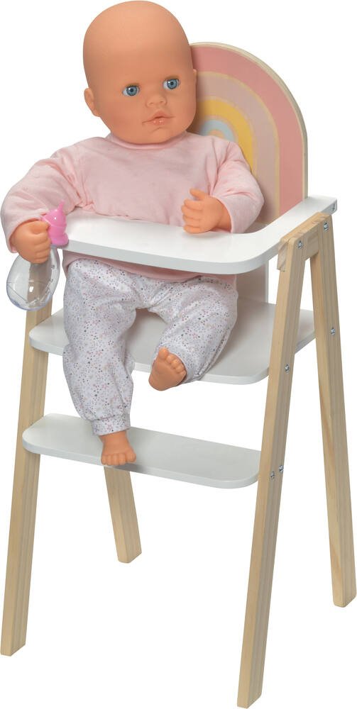 Chaise haute poupée en bois rose ✔️ Petite Amélie