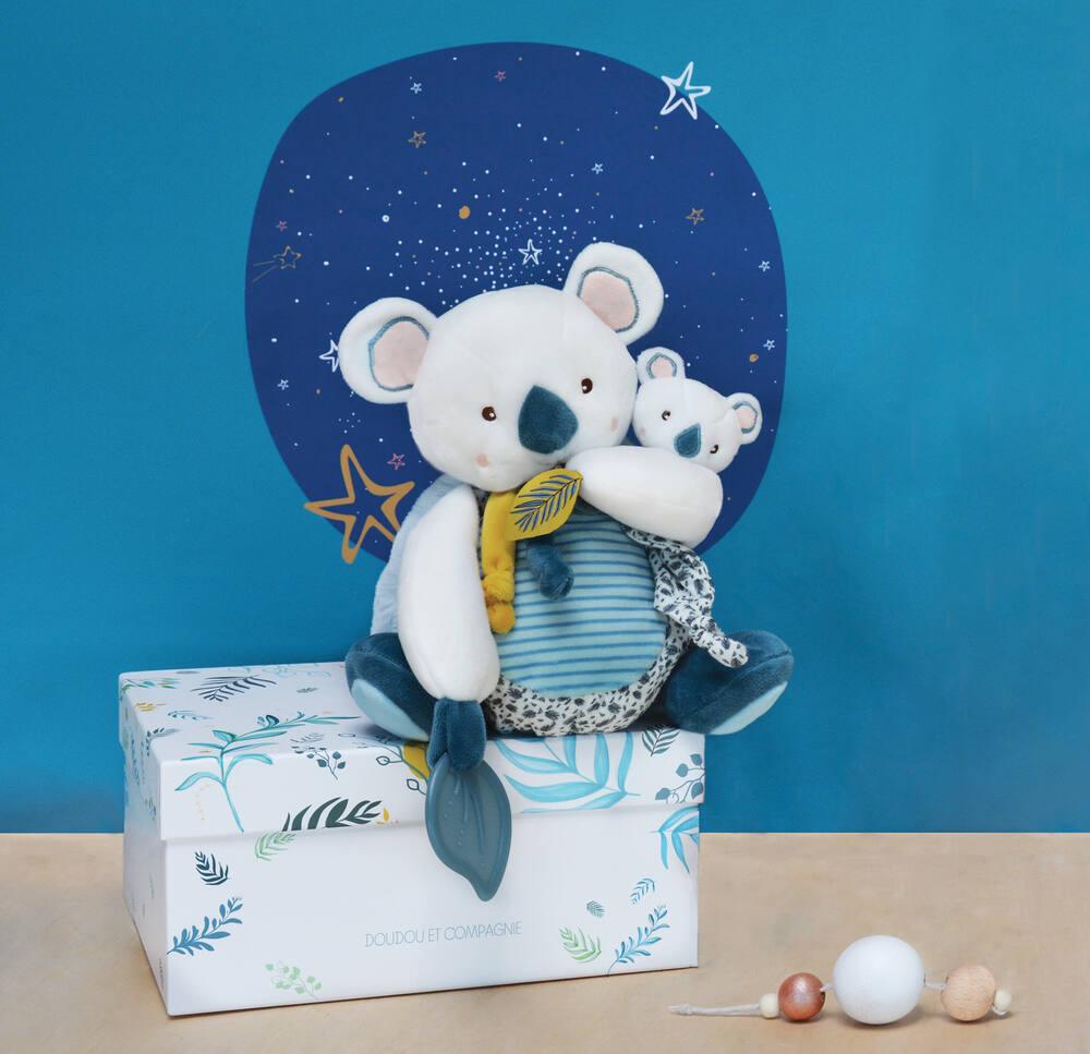 Peluche Yoca Le Koala Avec Bebe Et Anneau De Dentition 25 Cm Peluche Joueclub