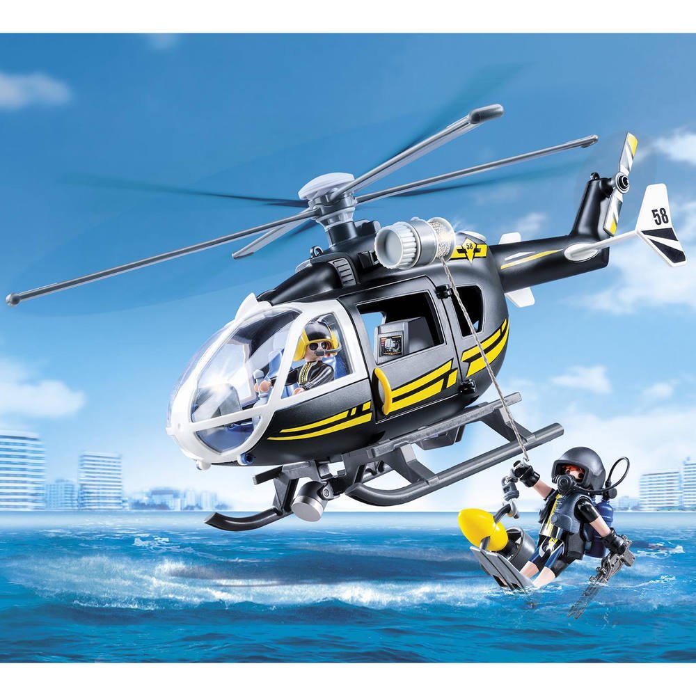helicoptere police playmobil jouet club
