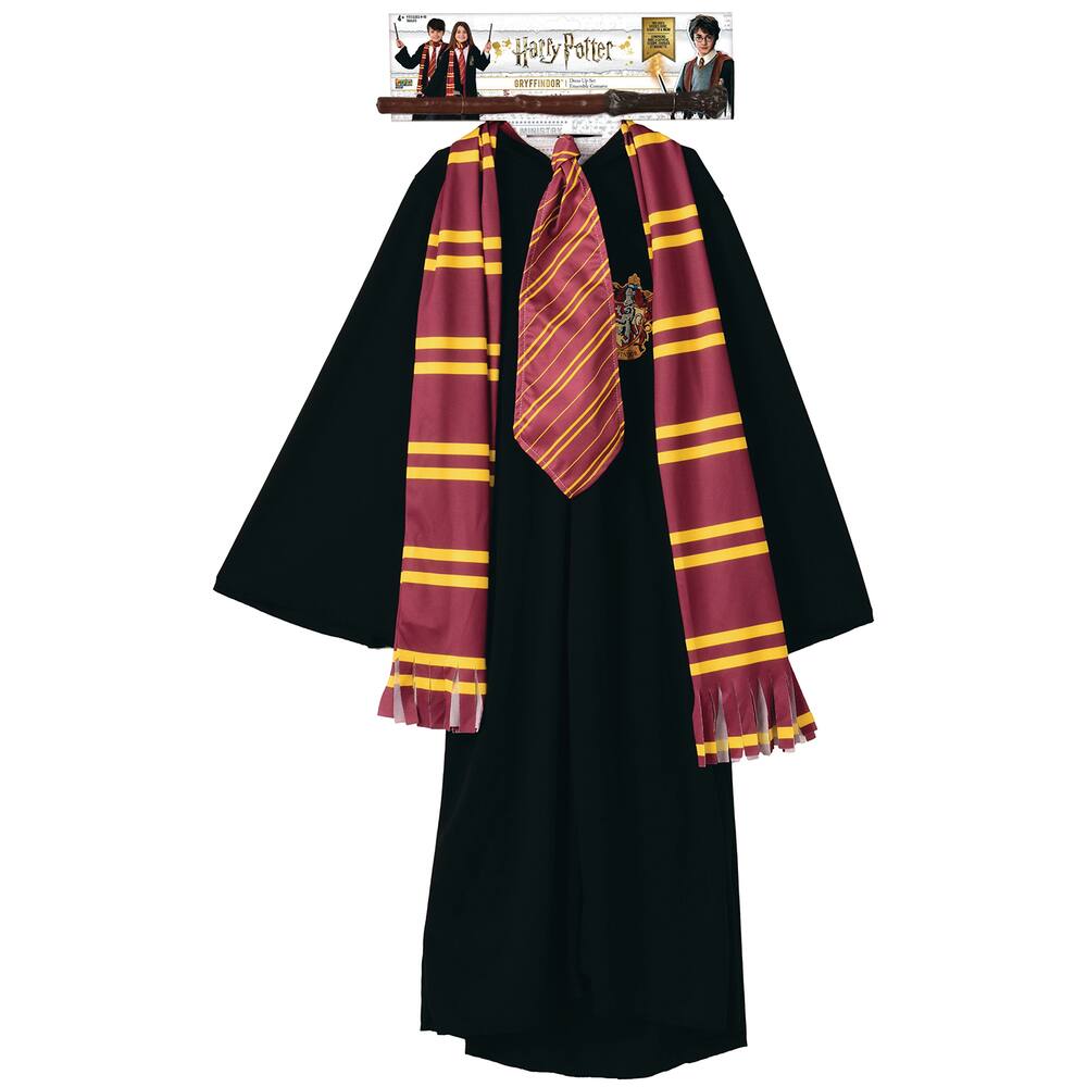 Harry potter - deguisement cape de sorcier et accessoires taille 7-10 ans, fetes et anniversaires