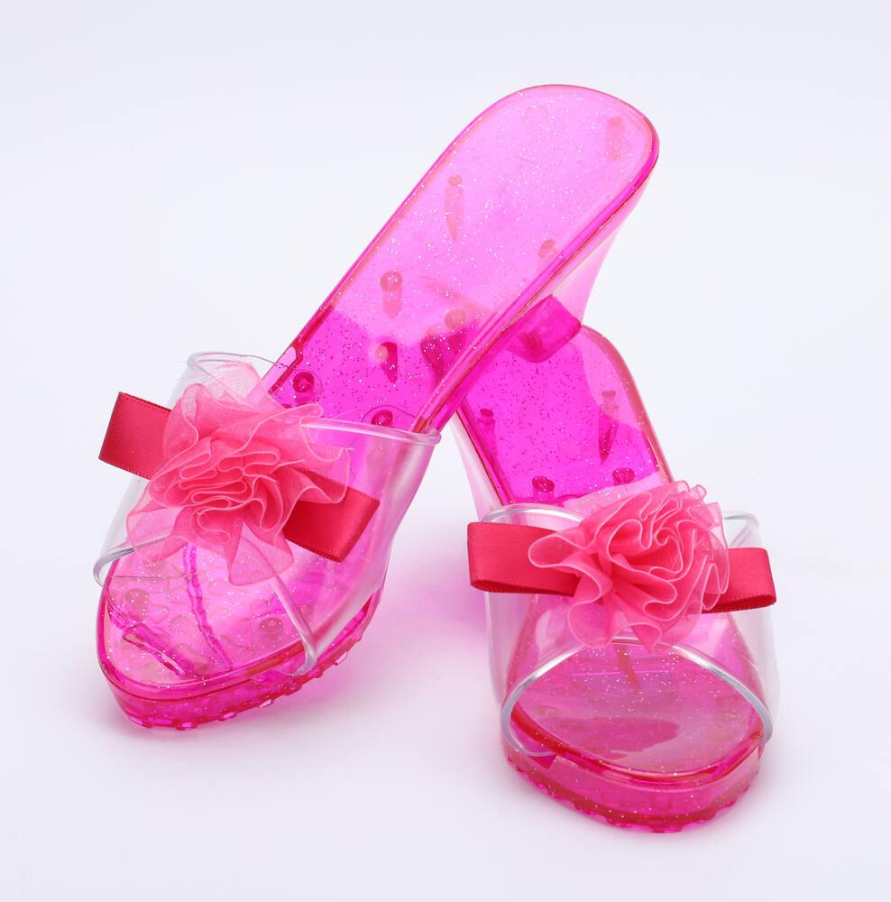 Chaussures De Princesse Décoratives Roses - Idéales Déguisement, Fête, Jeu De Rôle, Cadeau Fille