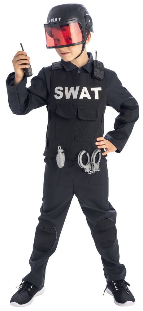 Deguisement agent du swat taille 8-10 ans, fetes et anniversaires