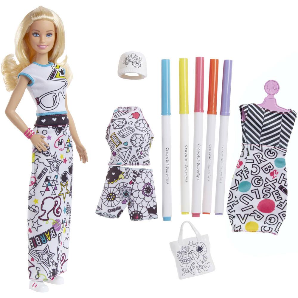 poupee barbie crayola style coloriage poupees joueclub de pomme au four