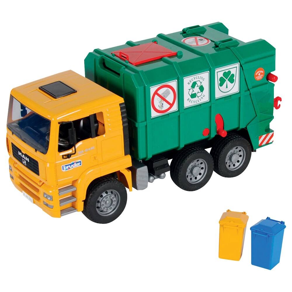 Camion poubelle vert man tga, vehicules-garages