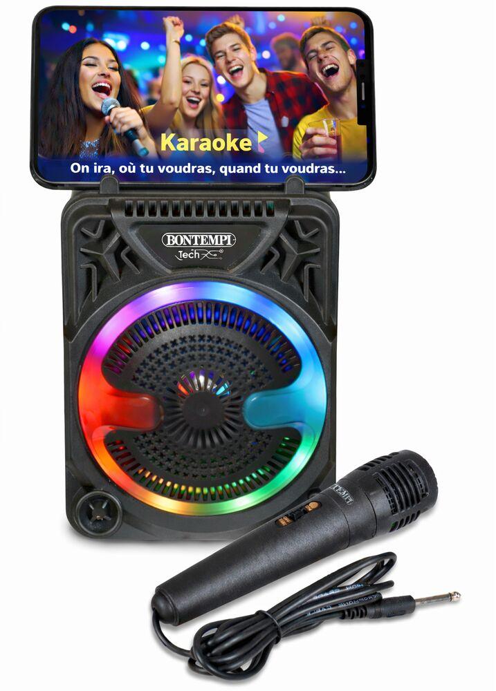 Bontempi | SonicSync - Amplificateur Audio sans Fil avec Microphone Dynamique, Effets Lumineux et Effet D'Écho, 31.7x19.4x15.1 cm