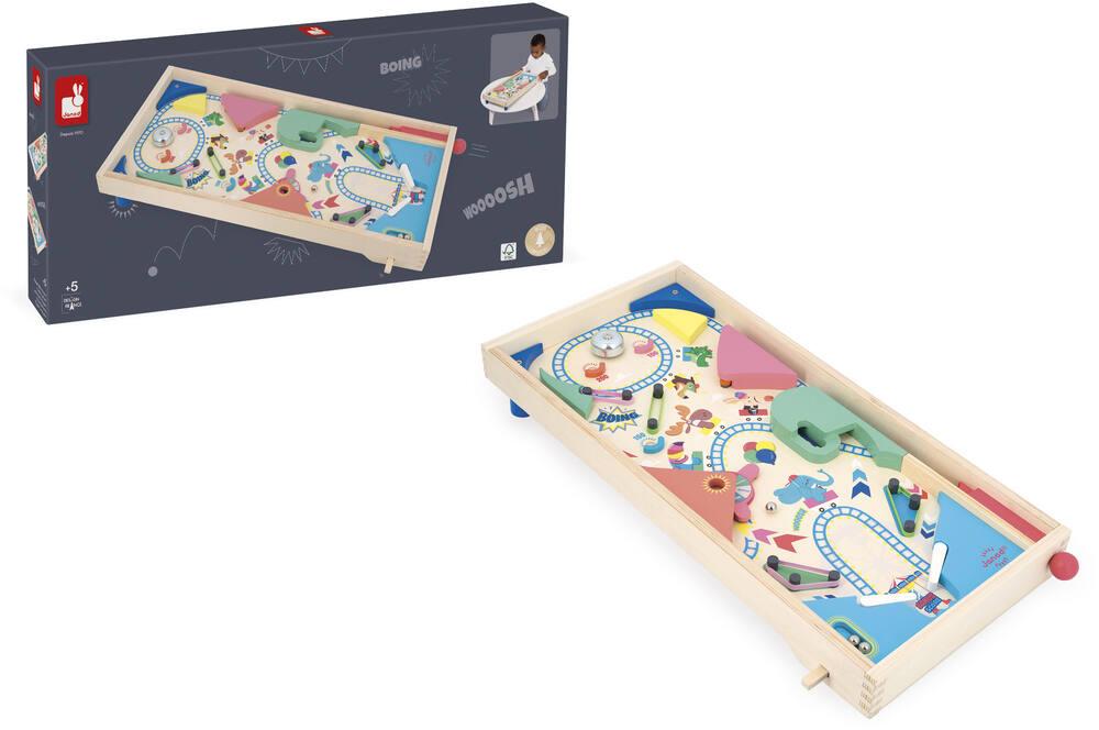 Flipper en bois pour enfant. Jeu traditionnel Flipper bois