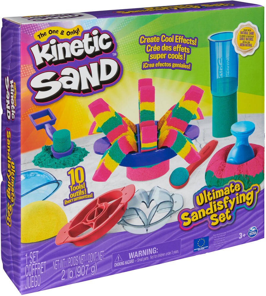 Kinetic Sand Sable Magique - Coffret SANDISFYING 907 G + 10 MOULES