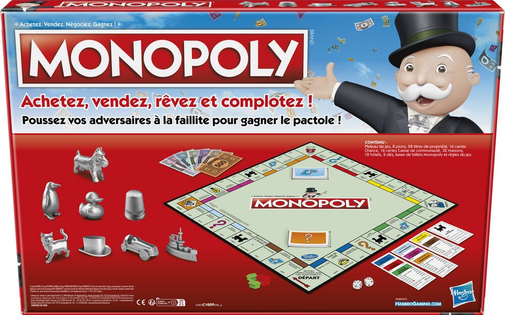Monopoly classique, jeux de societe