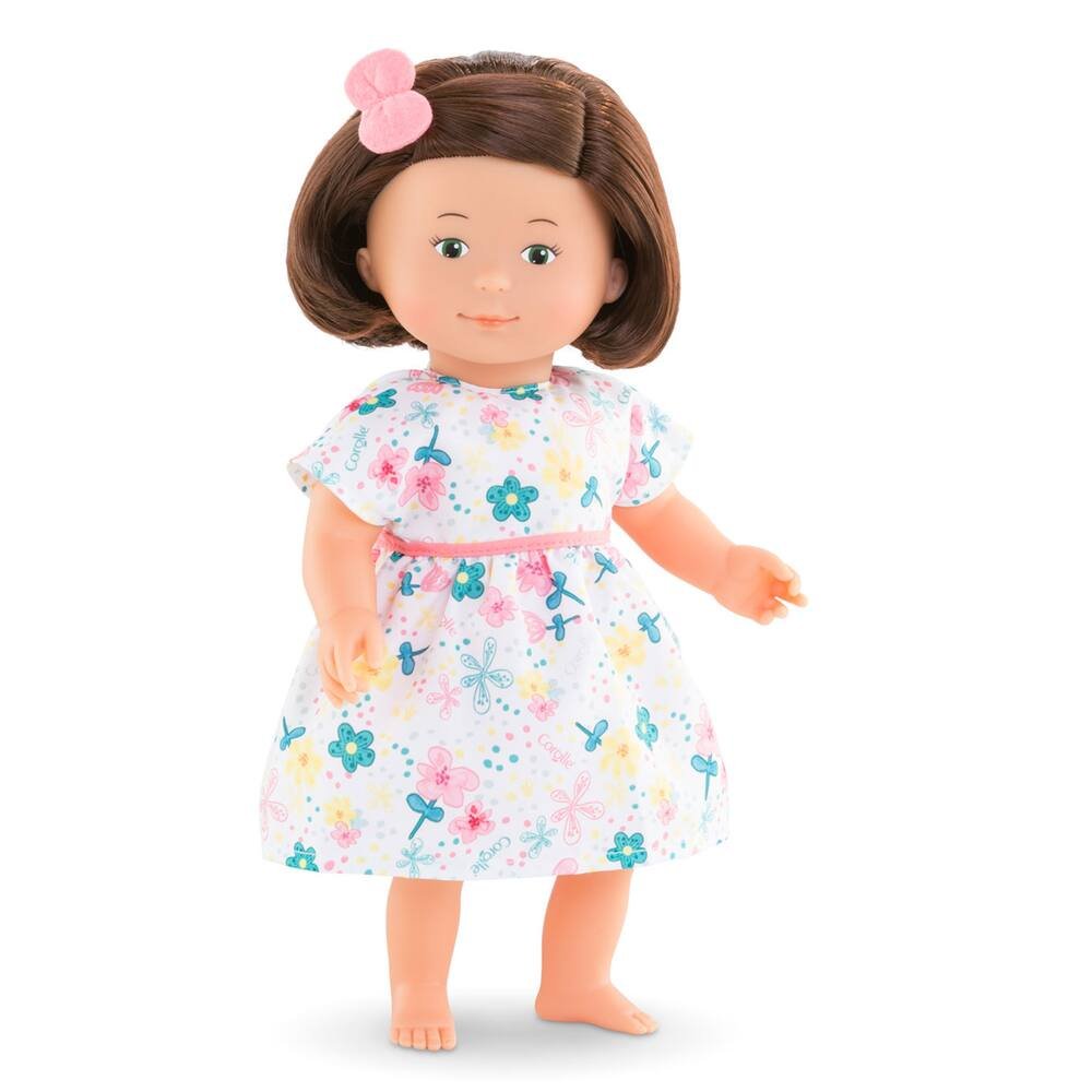 Petite poupée pop corn 26 cm - robe fleurie blanche - Eveil / jouets/ Poupées - l-univers-loulie-s