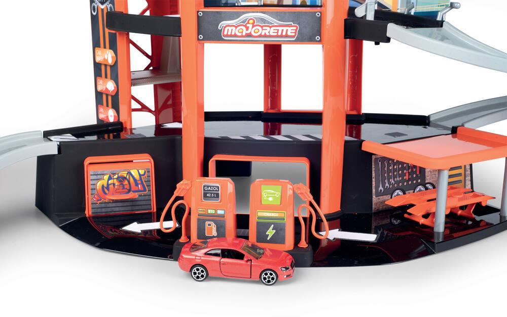 Garage Motor City Plus Smoby – Majorette Avec Pompe, Ascenseur, Rampes Et Héliport – Dès 3 Ans
