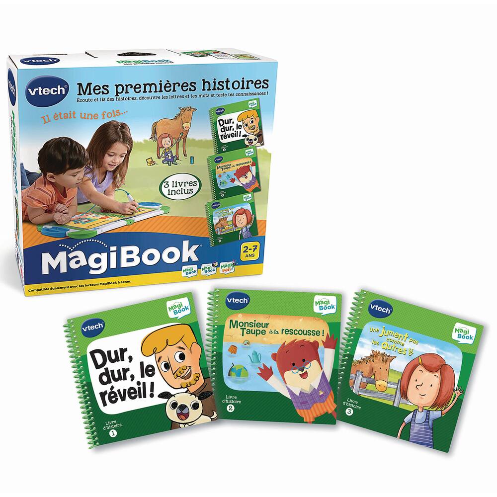 Livres magibook - pack de 3 livres d'histoires, jeux educatifs
