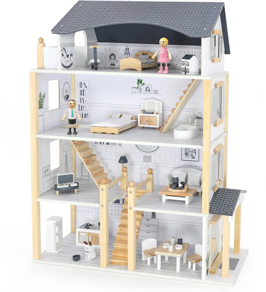 Maison de poupées miniature salle de bain meubles en bois ensemble enfants 
