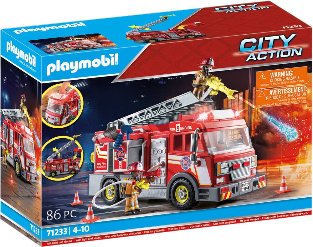 Playmobil Camion pompier a échelle 33 cm - Label Emmaüs