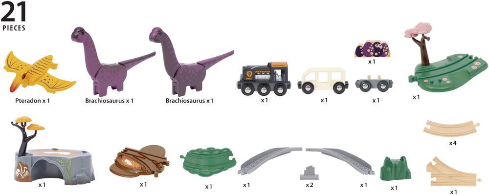 BRIO World - 36092 - Volcan Dinosaure en Eruption - Accessoire pour Circuit de Train en Bois - Action de Jeu sans Pile/avec Aimant - Jouet pour garçons et Filles dès 3