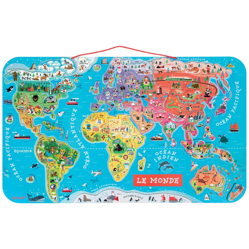 Puzzle carte du monde magnetique
