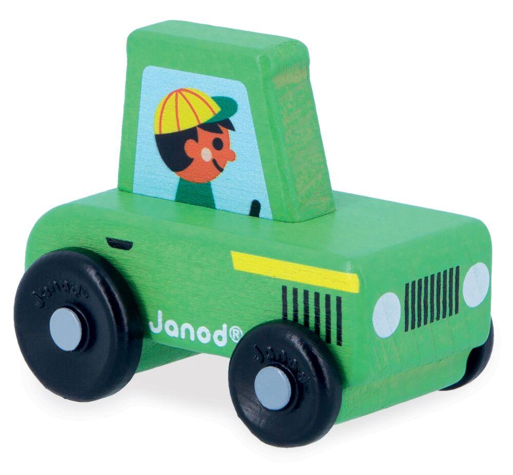 Janod – Cross Road – Petit Tracteur Rouge En Bois – Dès 12 Mois – FSC – Jeu D'imagination