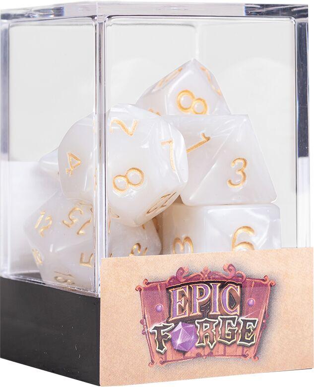 Lot De 7 Dés Multiformats 16mm - Couleur Orange Nacré - Pour Jeux De Société, Collection Ou Décoration