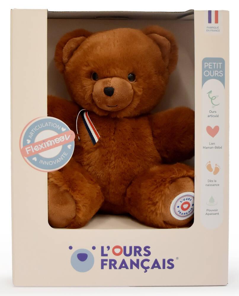 Peluche petit ours 25 cm cacao chaud peluche joueclub