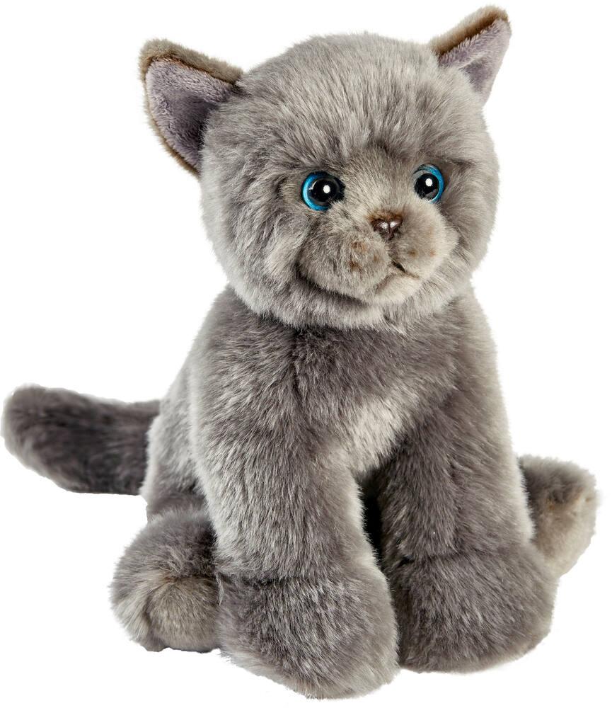Peluche chat chartreux assis 30 cm peluche joueclub