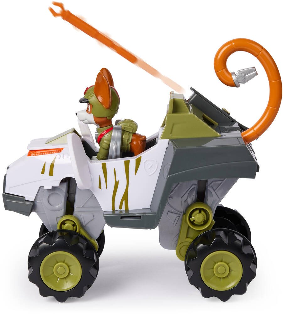 Pat'patrouille - vehicule et figurine tracker jungle pups, jouets 1er age