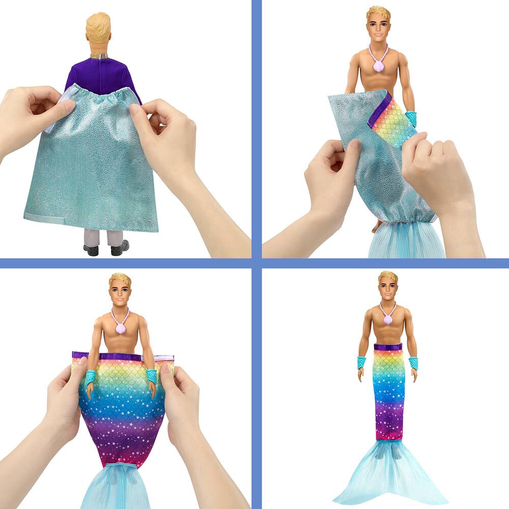 Barbie Dreamtopia poupée Ken Triton avec nageoire Arc-en-Ciel