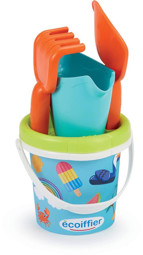 Jouets Ecoiffier - 306 - Seau garni décor Pacifique 12 cm - Jeux Plein air - Jeux plage - Jeux enfants - A partir de 12 mois - Fabriqué en France