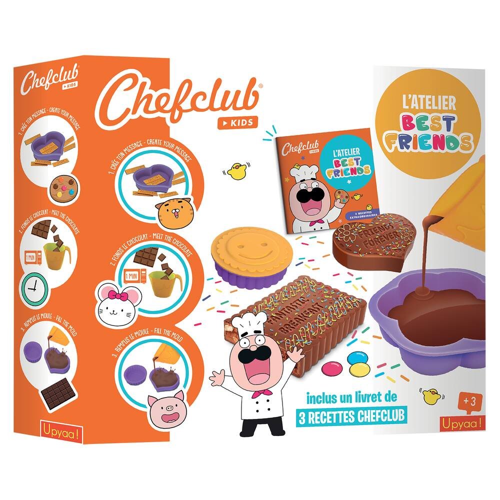CHEFCLUB KIDS LAtelier Barres Chocolatés Best Friends-Kit de Cuisine pour Les Enfants-À partir de 3 Ans 430458 