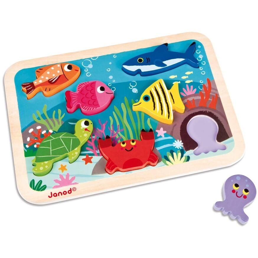 Puzzle Bois 7 Pieces Chunky Marin Puzzle Joueclub