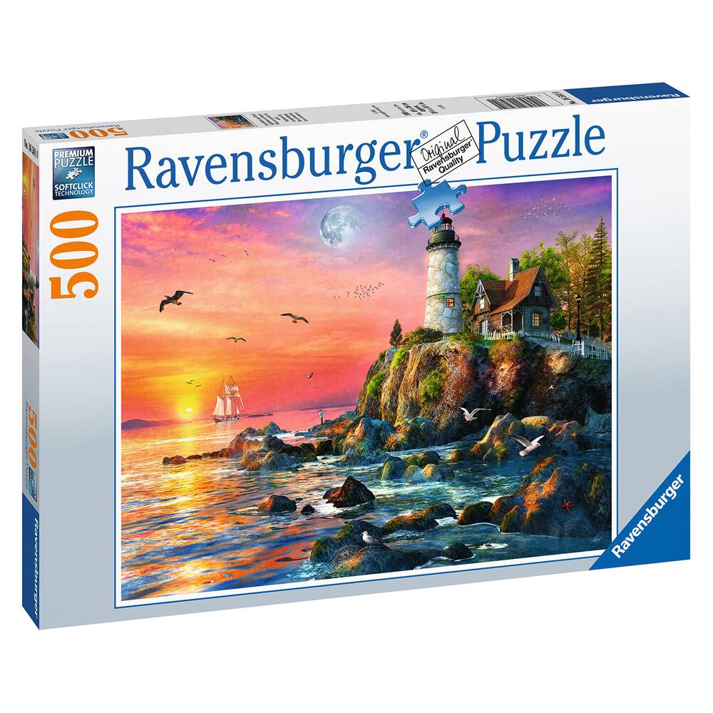 Puzzle 500 pieces - phare au coucher du soleil, puzzle