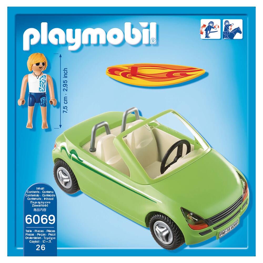 Playmobil Surfeur et voiture dcapotable 6069 