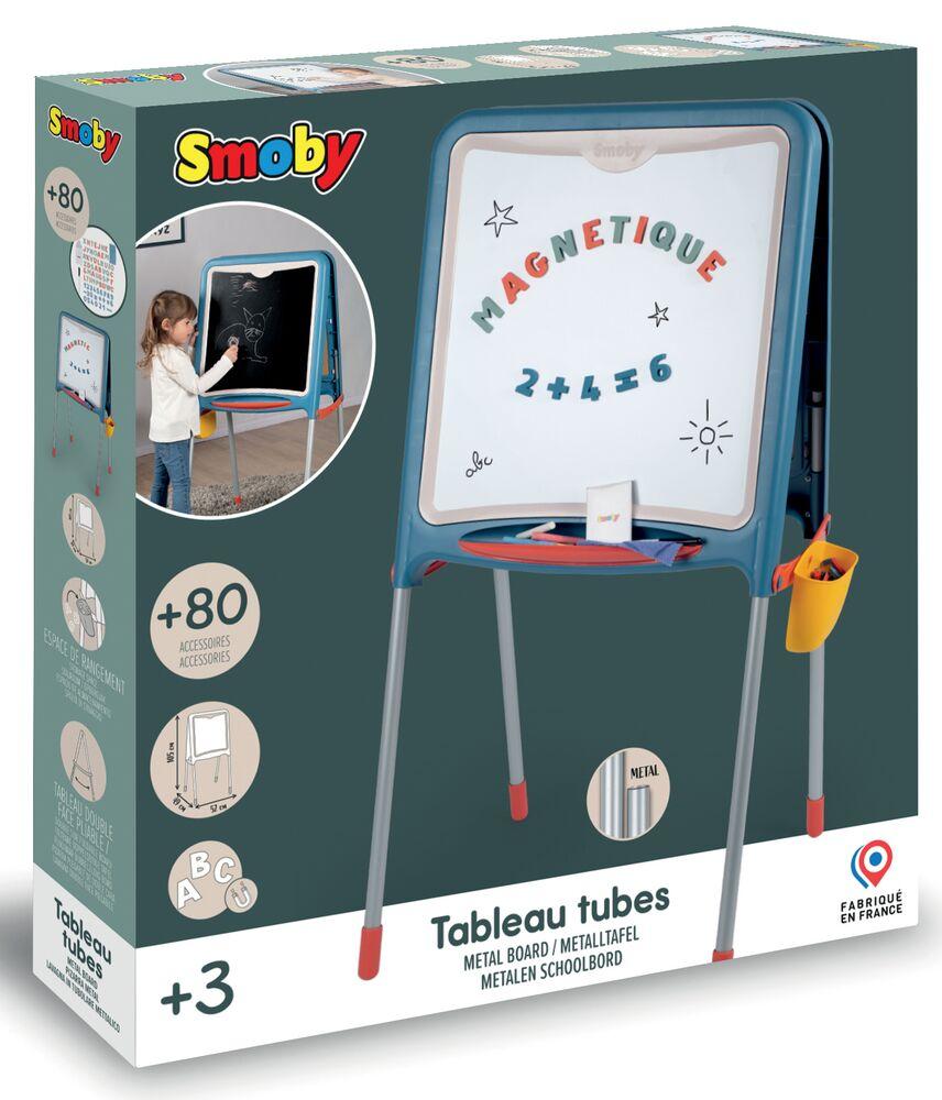 Vilac Grand Tableau D'écolier Vintage – Double Face : Craie Et Magnétique, Avec Rouleau De Papier, Accessoires Inclus, Dès 3 Ans, Fabriqué En France