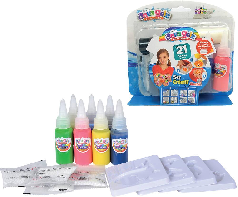 Aquagelz Set Créatif Aqua Gelz Magique – 12 Couleurs Phosphorescentes, Mini Aquarium, Cadeau Fille Garçon 5-12 Ans