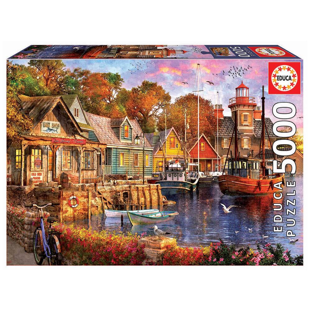 Puzzle 5000 pieces coucher de soleil sur le port, puzzle