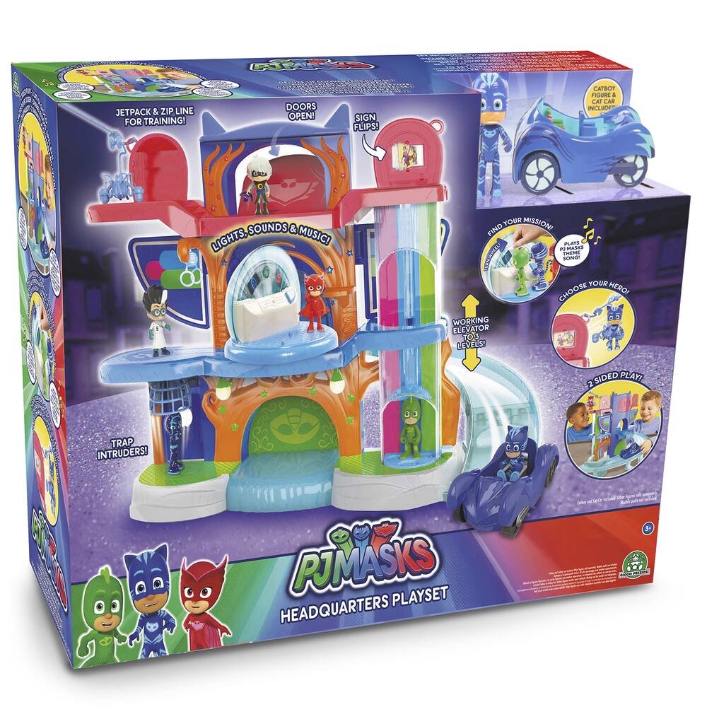Pyjamasques QG de Luxe, Quartier général, Jouet préscolaire avec 2  Figurines et 1 véhicule, pour Enfants dès 3 Ans : : Jeux et Jouets
