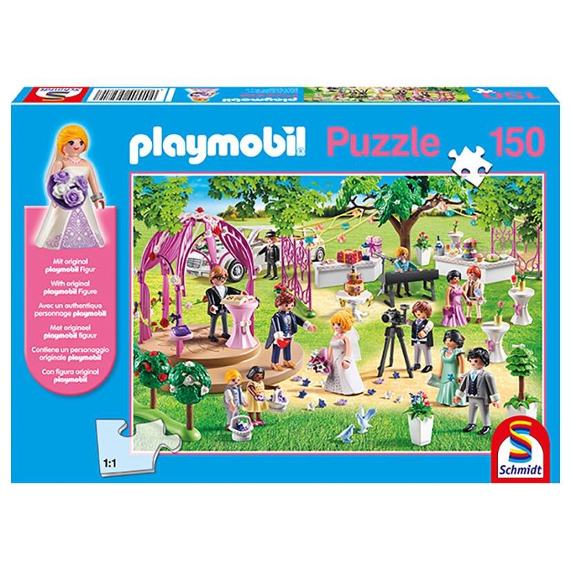 Puzzle 150 pieces playmobil mariage, puzzle